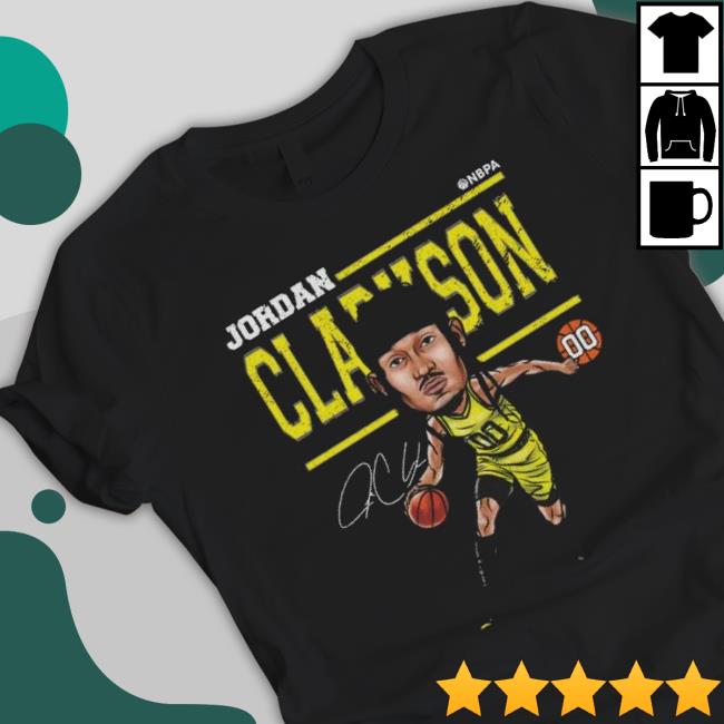 Jordan Clarkson Utah Cartoon Signature Long Sleeve Shirt