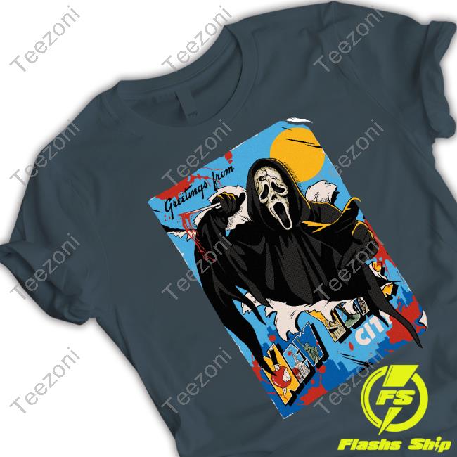 Cavitycolors Merch Ghost Face Greetings From Nyc Hoodie Sweatshirt