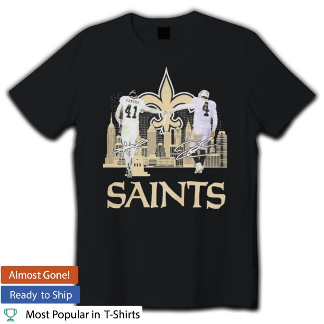 Orleans Saints 41 Kamara And 4 Derek Carr City Skyline Signatures shirt